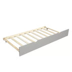 Divano Letto Singolo in Legno Massello con Letto Estraibile, Letto a Giorno Singolo per Soggiorno, Grigio