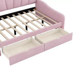 Letto a giorno matrimoniale con contenitore, divano letto in velluto con 2 cassetti, struttura letto a giorno moderna con schienale a conchiglia