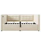 Divano letto singolo imbottito, Struttura letto singolo con contenitore idraulico, Struttura letto divano in velluto con schienale trapuntato