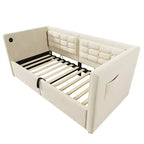 Divano letto singolo imbottito, Struttura letto singolo con contenitore idraulico, Struttura letto divano in velluto con schienale trapuntato