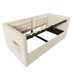 Divano letto singolo imbottito, Struttura letto singolo con contenitore idraulico, Struttura letto divano in velluto con schienale trapuntato