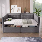 Divano letto singolo imbottito, Struttura letto singolo con contenitore idraulico, Struttura letto divano in velluto con schienale trapuntato