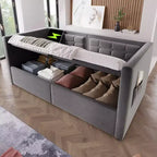 Divano letto singolo imbottito, Struttura letto singolo con contenitore idraulico, Struttura letto divano in velluto con schienale trapuntato