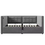 Divano letto singolo imbottito, Struttura letto singolo con contenitore idraulico, Struttura letto divano in velluto con schienale trapuntato