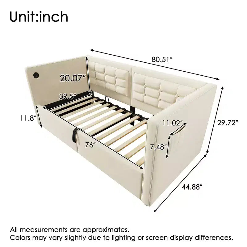 Divano letto singolo imbottito, Struttura letto singolo con contenitore idraulico, Struttura letto divano in velluto con schienale trapuntato