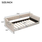 Daybed moderno Luxystar in velluto con tasche laterali