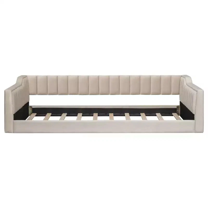 Daybed moderno Luxystar in velluto con tasche laterali