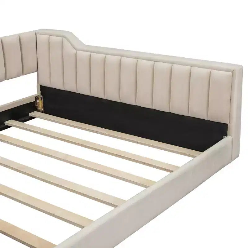 Daybed moderno Luxystar in velluto con tasche laterali