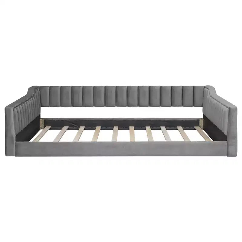 Daybed moderno Luxystar in velluto con tasche laterali