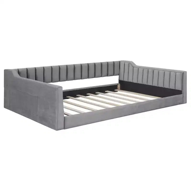 Daybed moderno Luxystar in velluto con tasche laterali