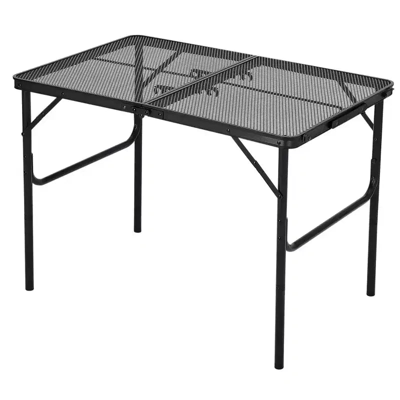 COZONY Tavolo Pieghevole per Griglia 90x60cm, Tavolo da Campeggio Portatile Regolabile in Altezza con Piano in Rete per Barbecue all'aperto
