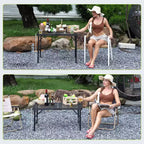 COZONY Tavolo Pieghevole per Griglia 90x60cm, Tavolo da Campeggio Portatile Regolabile in Altezza con Piano in Rete per Barbecue all'aperto