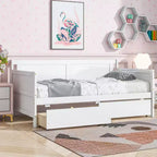 Divano Letto Singolo con Due Cassetti Contenitore, Letto a Piattaforma in Legno con Contenitore per Camera da Letto