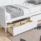 Divano Letto Singolo con Due Cassetti Contenitore, Letto a Piattaforma in Legno con Contenitore per Camera da Letto