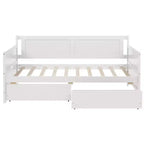 Divano Letto Singolo con Due Cassetti Contenitore, Letto a Piattaforma in Legno con Contenitore per Camera da Letto