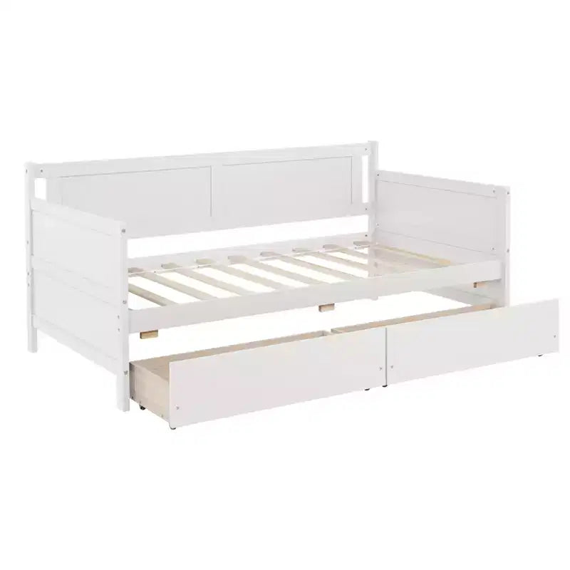 Divano Letto Singolo con Due Cassetti Contenitore, Letto a Piattaforma in Legno con Contenitore per Camera da Letto