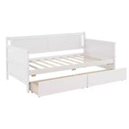 Divano Letto Singolo con Due Cassetti Contenitore, Letto a Piattaforma in Legno con Contenitore per Camera da Letto