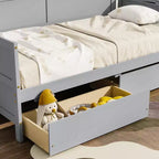 Divano Letto Singolo con Due Cassetti Contenitore, Letto a Piattaforma in Legno con Contenitore per Camera da Letto