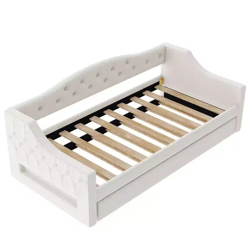 Bellemave Divano Letto Imbottito Accogliente con Luci d'Ambiente a LED e Letto Estraibile, Struttura Letto Salvaspazio per Camere da Letto e Soggiorni.