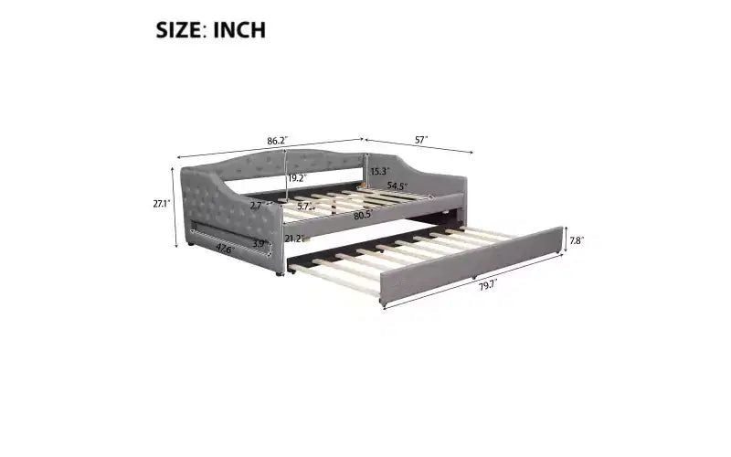 Bellemave Divano Letto Imbottito Accogliente con Luci d'Ambiente a LED e Letto Estraibile, Struttura Letto Salvaspazio per Camere da Letto e Soggiorni.