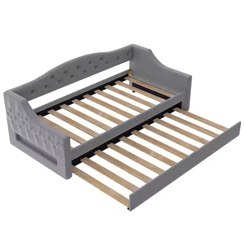 Bellemave Divano Letto Imbottito Accogliente con Luci d'Ambiente a LED e Letto Estraibile, Struttura Letto Salvaspazio per Camere da Letto e Soggiorni.