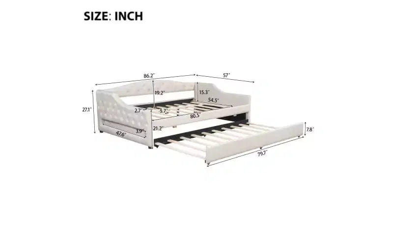 Bellemave Divano Letto Imbottito Accogliente con Luci d'Ambiente a LED e Letto Estraibile, Struttura Letto Salvaspazio per Camere da Letto e Soggiorni.