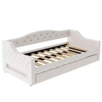 Bellemave Divano Letto Imbottito Accogliente con Luci d'Ambiente a LED e Letto Estraibile, Struttura Letto Salvaspazio per Camere da Letto e Soggiorni.