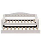 Bellemave Divano Letto Imbottito Accogliente con Luci d'Ambiente a LED e Letto Estraibile, Struttura Letto Salvaspazio per Camere da Letto e Soggiorni.