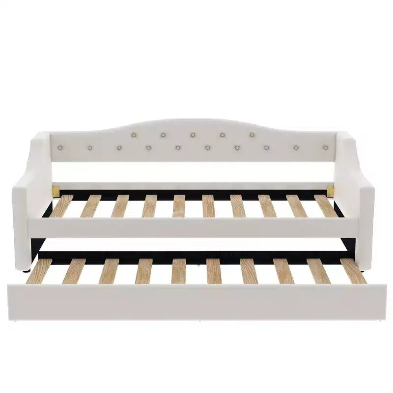 Bellemave Divano Letto Imbottito Accogliente con Luci d'Ambiente a LED e Letto Estraibile, Struttura Letto Salvaspazio per Camere da Letto e Soggiorni.