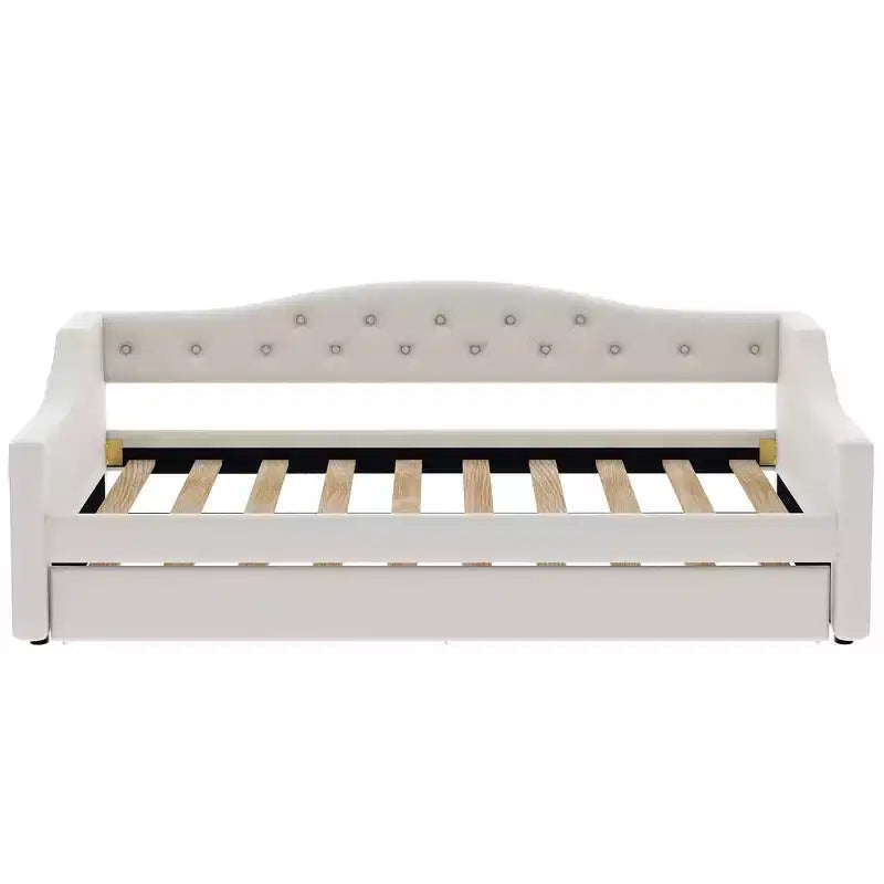 Bellemave Divano Letto Imbottito Accogliente con Luci d'Ambiente a LED e Letto Estraibile, Struttura Letto Salvaspazio per Camere da Letto e Soggiorni.