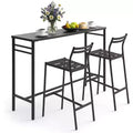 LAUSAINT HOME 3 Pieces Outdoor Bar Set Patio Bar Table and Chairs Set Ergonomic Backrest