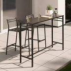 LAUSAINT HOME Set bar da esterno 3 pezzi Tavolo da bar e sedie da patio Schienale ergonomico