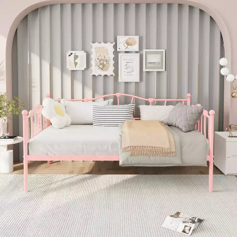 Moderno Divano Letto a Cuore per Due Persone con Rete Estraibile, Doghe in Acciaio Resistenti, Silenzioso, Salvaspazio, Struttura per Divano Letto per Camera da Letto, Soggiorno