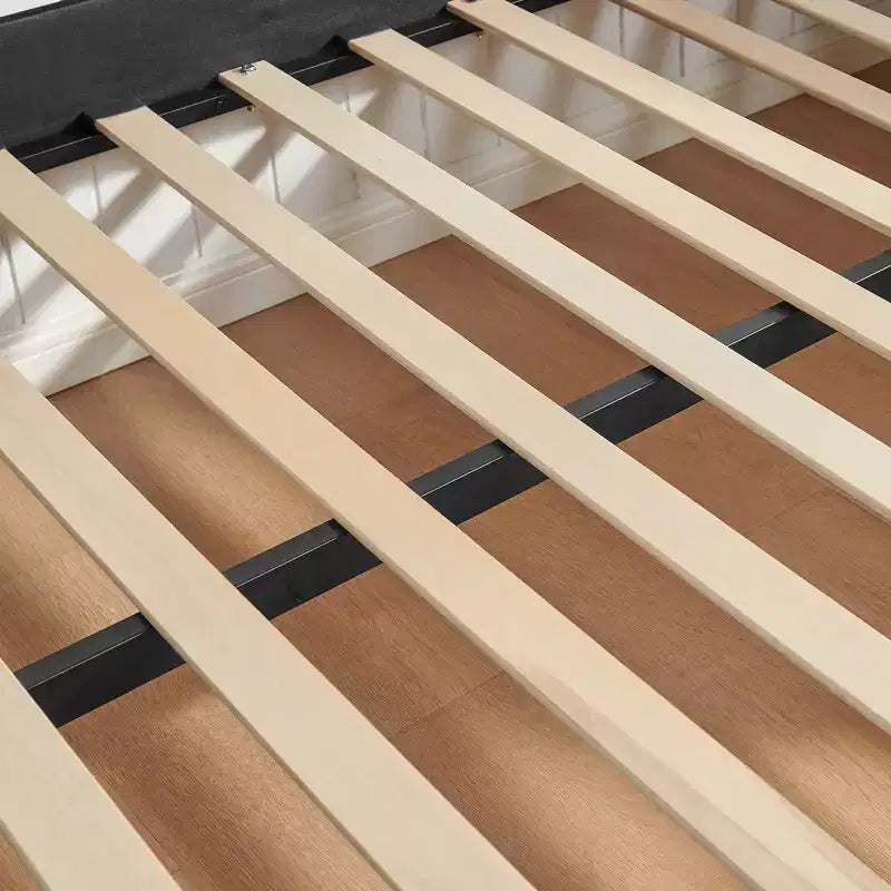 Bellemave Lettino a Giorno Gingham Full Size con Porta USB e Letto Estraibile, Struttura Letto a Onde per Camera da Letto e Soggiorno.