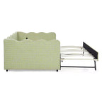 Bellemave Lettino a Giorno Gingham Full Size con Porta USB e Letto Estraibile, Struttura Letto a Onde per Camera da Letto e Soggiorno.