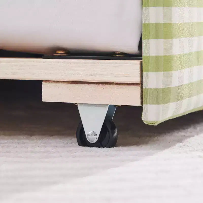 Bellemave Lettino a Giorno Gingham Full Size con Porta USB e Letto Estraibile, Struttura Letto a Onde per Camera da Letto e Soggiorno.