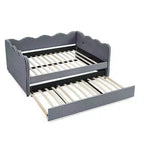 Bellemave Lettino a Giorno Gingham Full Size con Porta USB e Letto Estraibile, Struttura Letto a Onde per Camera da Letto e Soggiorno.