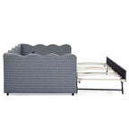 Bellemave Lettino a Giorno Gingham Full Size con Porta USB e Letto Estraibile, Struttura Letto a Onde per Camera da Letto e Soggiorno.