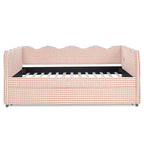 Bellemave Lettino a Giorno Gingham Full Size con Porta USB e Letto Estraibile, Struttura Letto a Onde per Camera da Letto e Soggiorno.