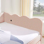 Bellemave Lettino a Giorno Gingham Full Size con Porta USB e Letto Estraibile, Struttura Letto a Onde per Camera da Letto e Soggiorno.
