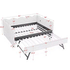 Bellemave Lettino a Giorno Gingham Full Size con Porta USB e Letto Estraibile, Struttura Letto a Onde per Camera da Letto e Soggiorno.