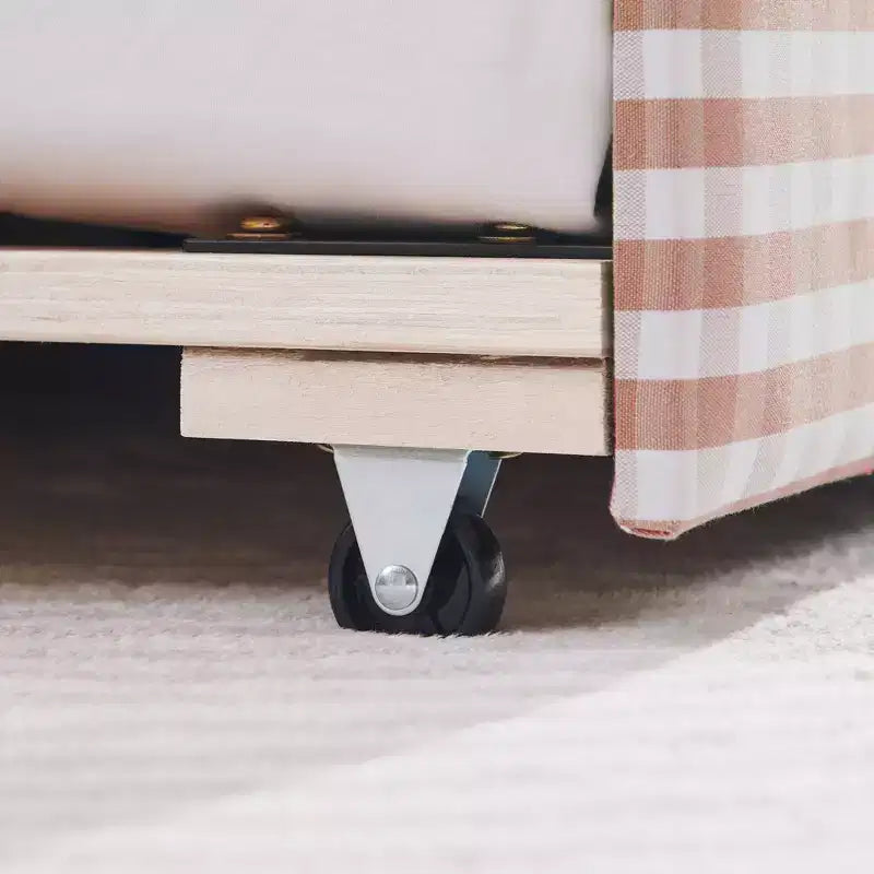 Bellemave Lettino a Giorno Gingham Full Size con Porta USB e Letto Estraibile, Struttura Letto a Onde per Camera da Letto e Soggiorno.