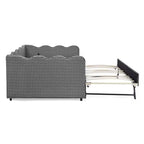 Bellemave Lettino a Giorno Gingham Full Size con Porta USB e Letto Estraibile, Struttura Letto a Onde per Camera da Letto e Soggiorno.