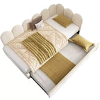 Bellemave Letto a Giorno Singolo in Velluto Imbottito con Letto Estraibile, Struttura Divano Letto Multifunzionale per Camera da Letto e Soggiorno.