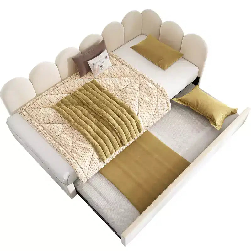 Bellemave Letto a Giorno Singolo in Velluto Imbottito con Letto Estraibile, Struttura Divano Letto Multifunzionale per Camera da Letto e Soggiorno.