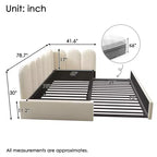 Bellemave Letto a Giorno Singolo in Velluto Imbottito con Letto Estraibile, Struttura Divano Letto Multifunzionale per Camera da Letto e Soggiorno.