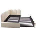 Bellemave Letto a Giorno Singolo in Velluto Imbottito con Letto Estraibile, Struttura Divano Letto Multifunzionale per Camera da Letto e Soggiorno.