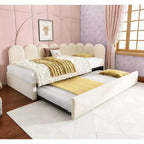 Bellemave Twin Size Velvet Upholstered Daybed with Trundle, Multi-Functional Sofa Bed Frame for Bedroom & Living Room.