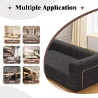 Divano Letto in Velluto a Coste, Divano Pieghevole con Materasso e Telaio a Forma Fissa, Futon King Size a 3 Posti Estraibile, Divano da Terra Senza Montaggio