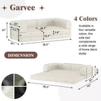 Divano Letto in Velluto a Coste, Divano Pieghevole con Materasso e Telaio a Forma Fissa, Futon King Size a 3 Posti Estraibile, Divano da Terra Senza Montaggio